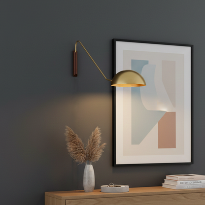 Industrial Hemisphere Iron 1-Light Wall Sconce Lamp