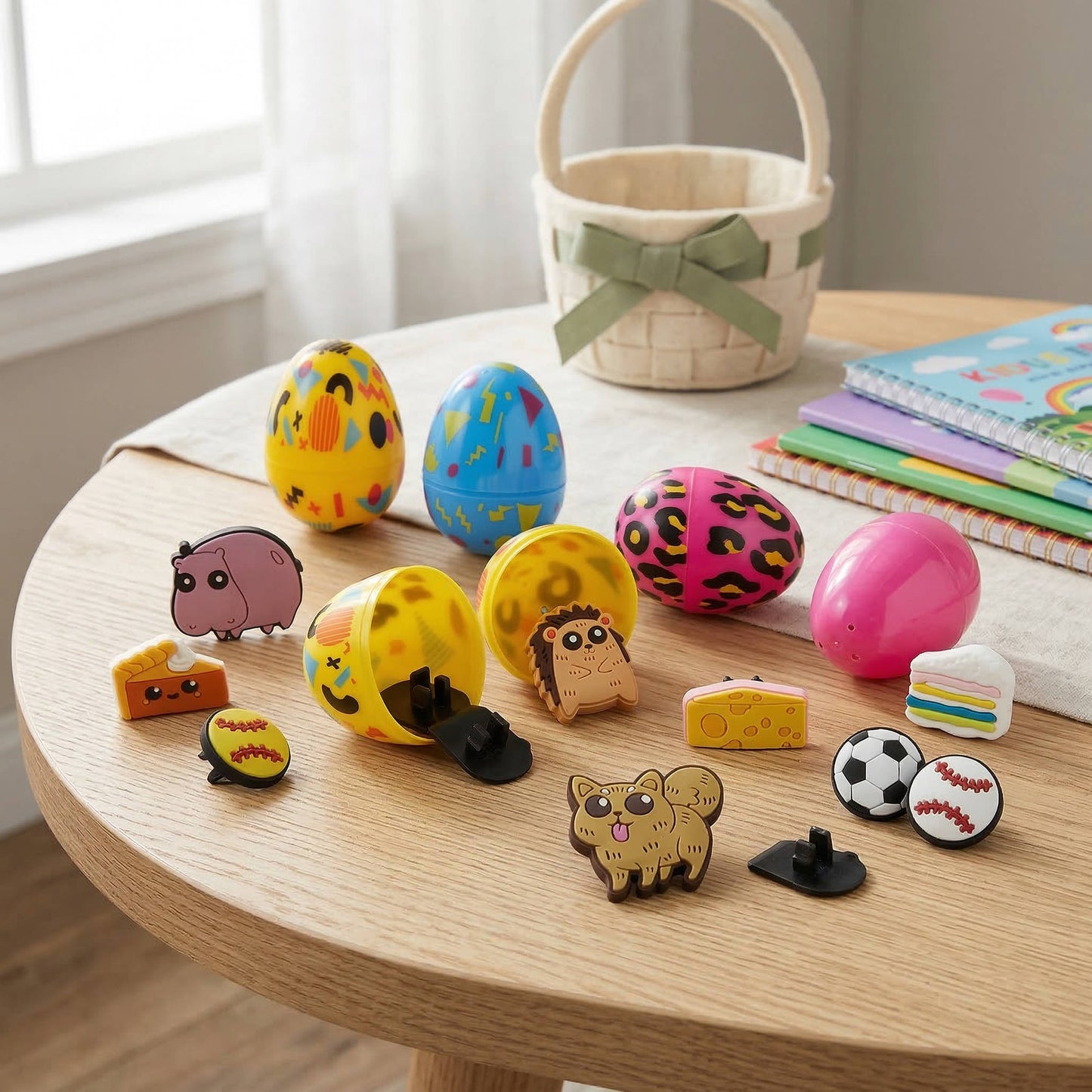 Easter Eggs with Pencil Charms, 24 Pc
