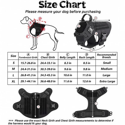 Tactical Military Dog Vest Harness Set