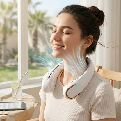 Portable Neck Fan, Hands-Free Bladeless Wearable