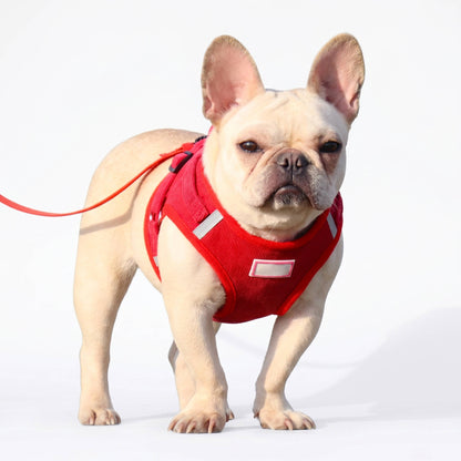 Reflective Corduroy Dog Harness & Leash Set