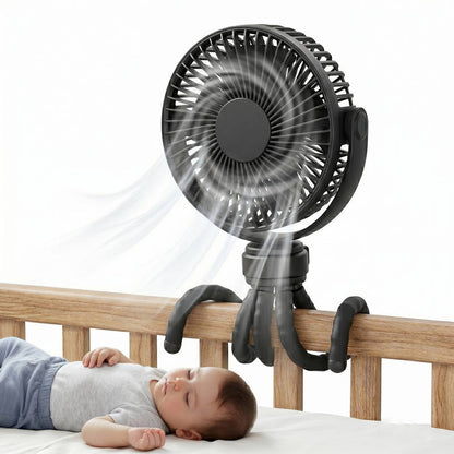 Portable Baby Stroller Fan, USB-C Rechargeable Clip