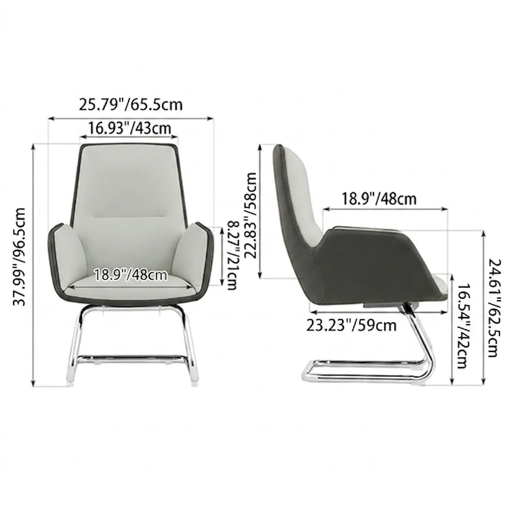 Wraparound Leather Mid-Back Office Chair