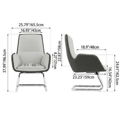 Wraparound Leather Mid-Back Office Chair