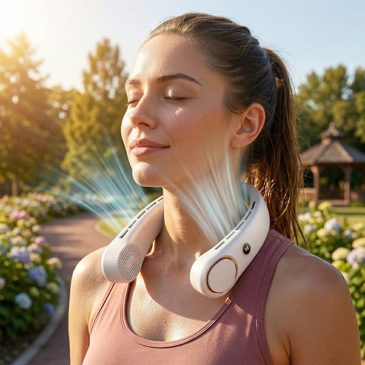 Portable Neck Fan, Hands-Free Bladeless Wearable