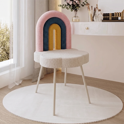 Contemporary Fabric Iron Vanity Stool