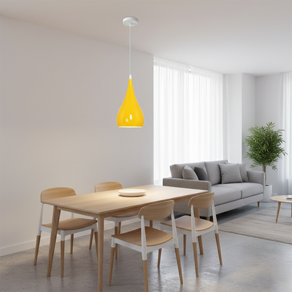 Contemporary Nordic Iron Wood Aluminum Gourd Water Drop 1-Light Pendant Light For Dining Room