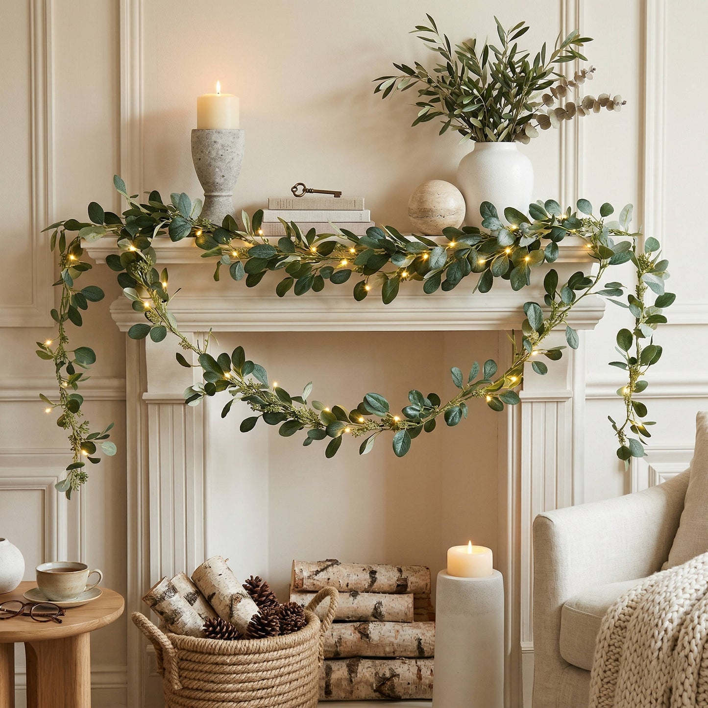 Enchanted Olive Glow Garland with Fairy Lights