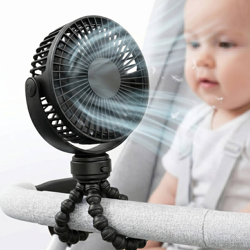 Portable Baby Stroller Fan, USB-C Rechargeable Clip