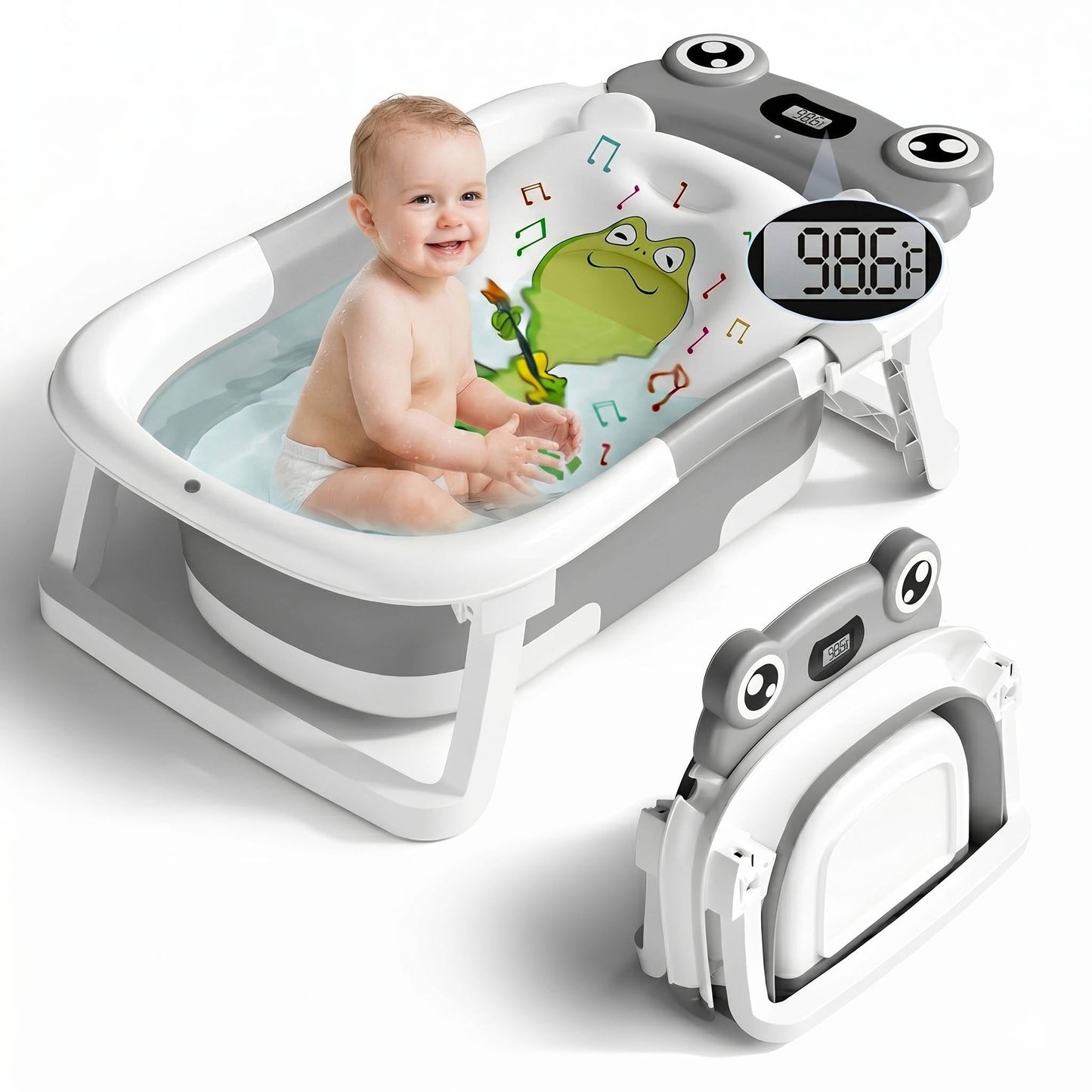 Collapsible Baby Bathtub with Thermometer