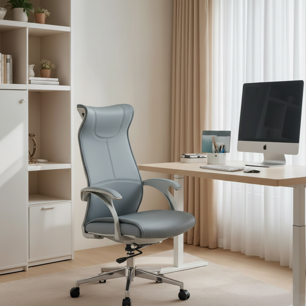 Executive High-Back Leather Office Chair