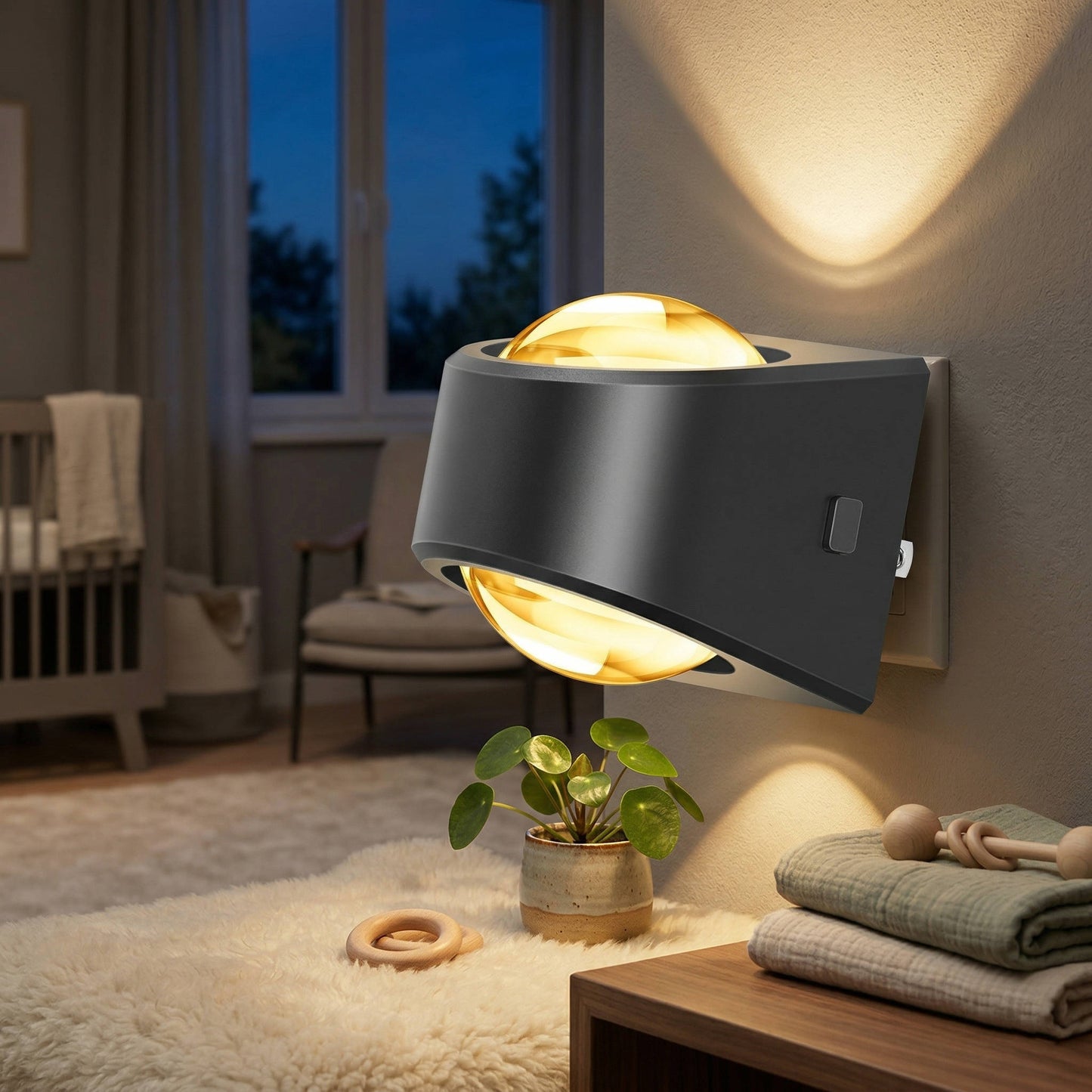 Plug-In LED Projector Night Light, Soft White (2 Pack)
