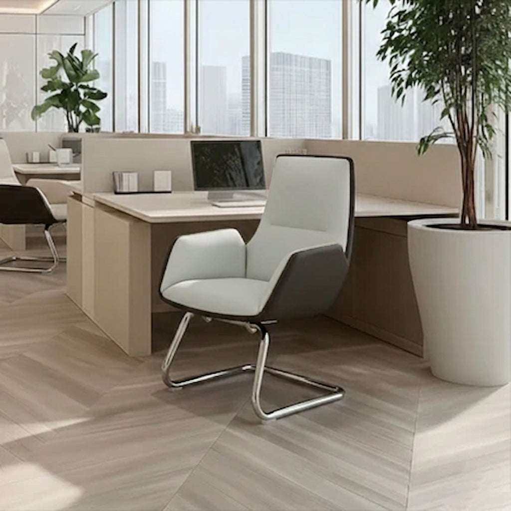Wraparound Leather Mid-Back Office Chair
