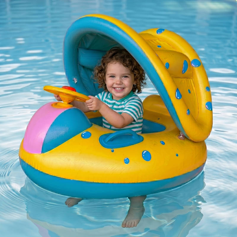 Kids Swim Trainer Pool Float with Sun Shade