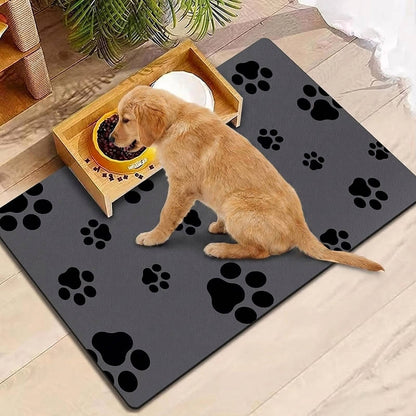 Absorbent Dog Food Mat, Quick-Dry No-Stain Bowl Mat