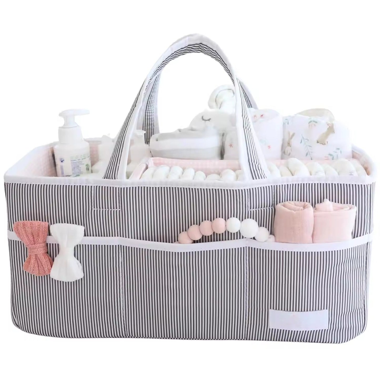 Large Baby Diaper Caddy Organizer Tote Bag