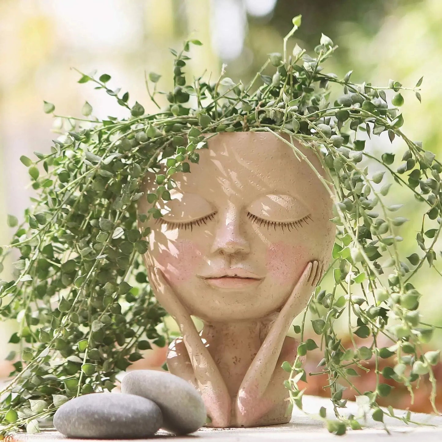 Ceramic Face Planter for Succulents & Herbs