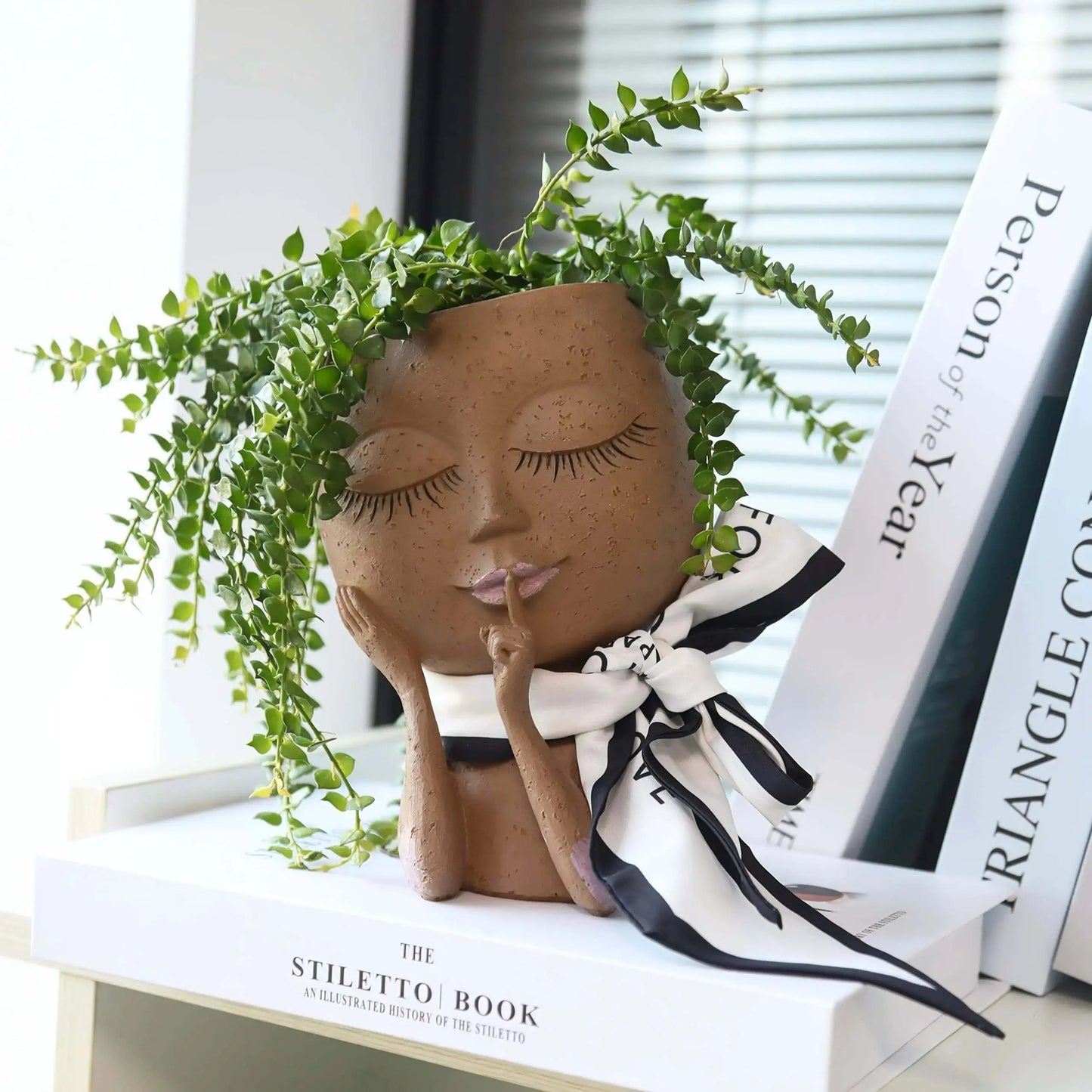 Ceramic Face Planter for Succulents & Herbs