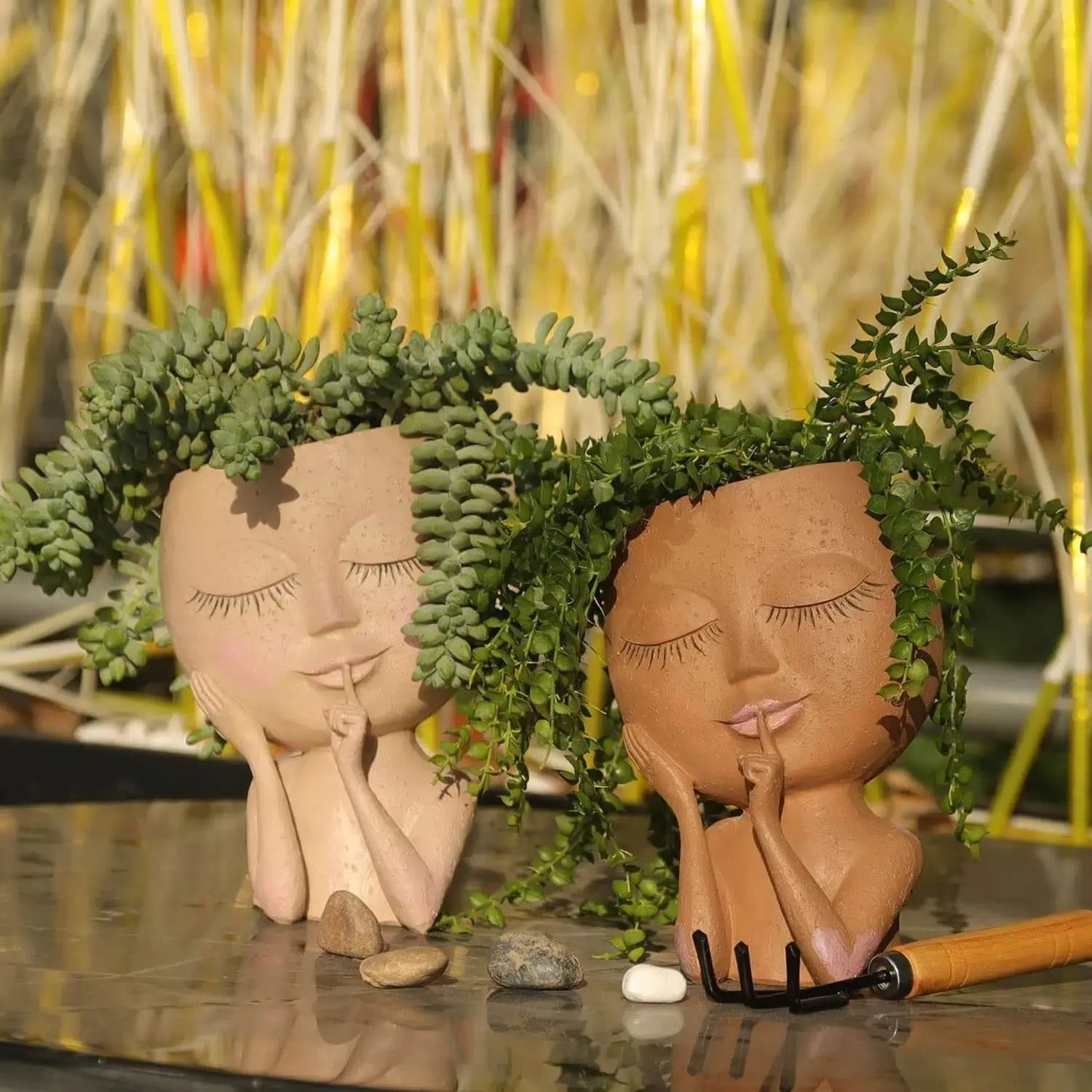 Ceramic Face Planter for Succulents & Herbs