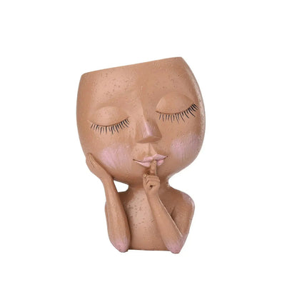 Ceramic Face Planter for Succulents & Herbs