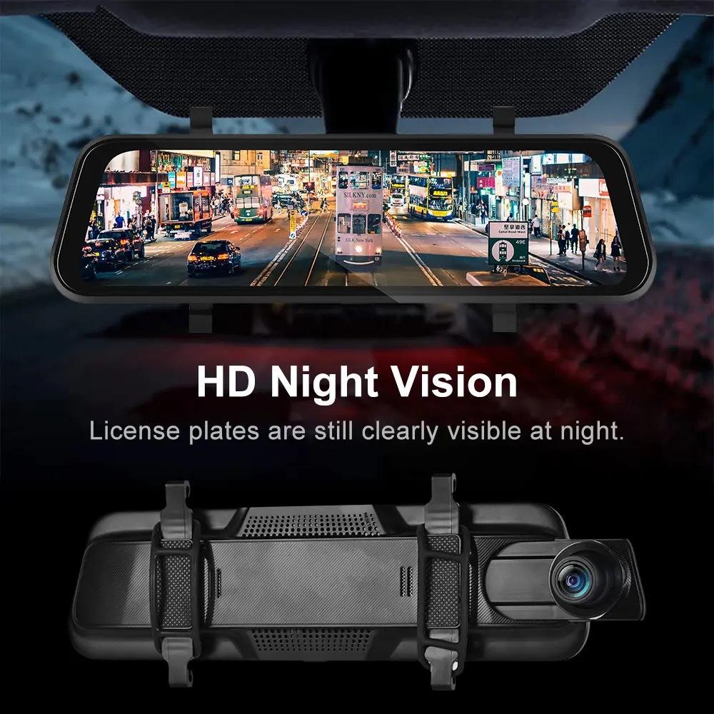 Mirror Dash Cam with GPS, 9.66in