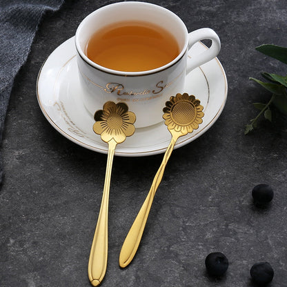 Floral Stainless Steel Teaspoon Set, 8-Piece