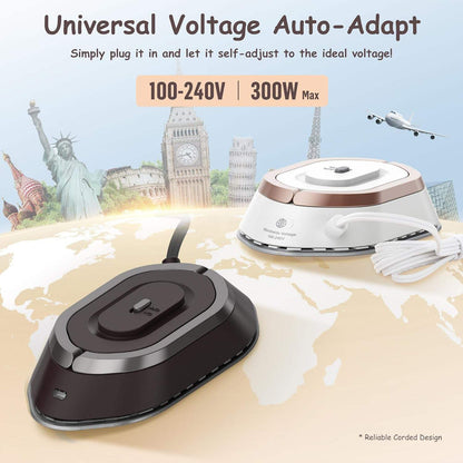 Compact Travel Iron with Foldable Handle