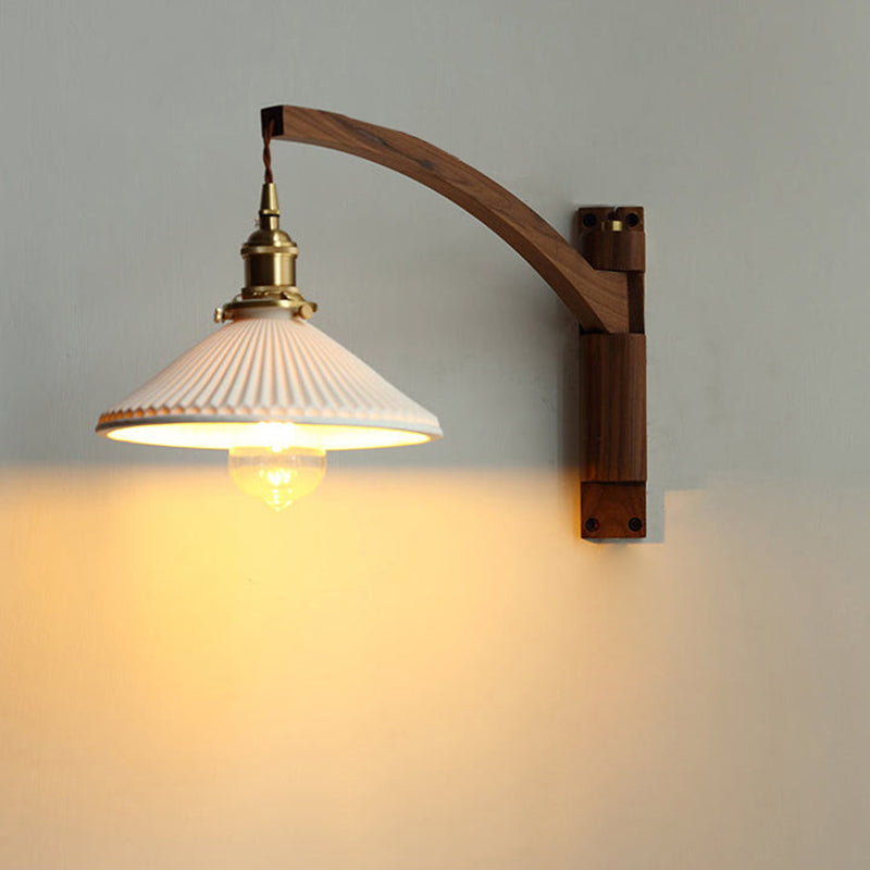 Homestay Ceramic Folding 1-Light Wall Sconce Lamp