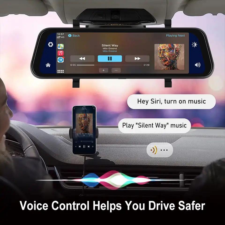 Mirror Dash Cam with GPS, 9.66in