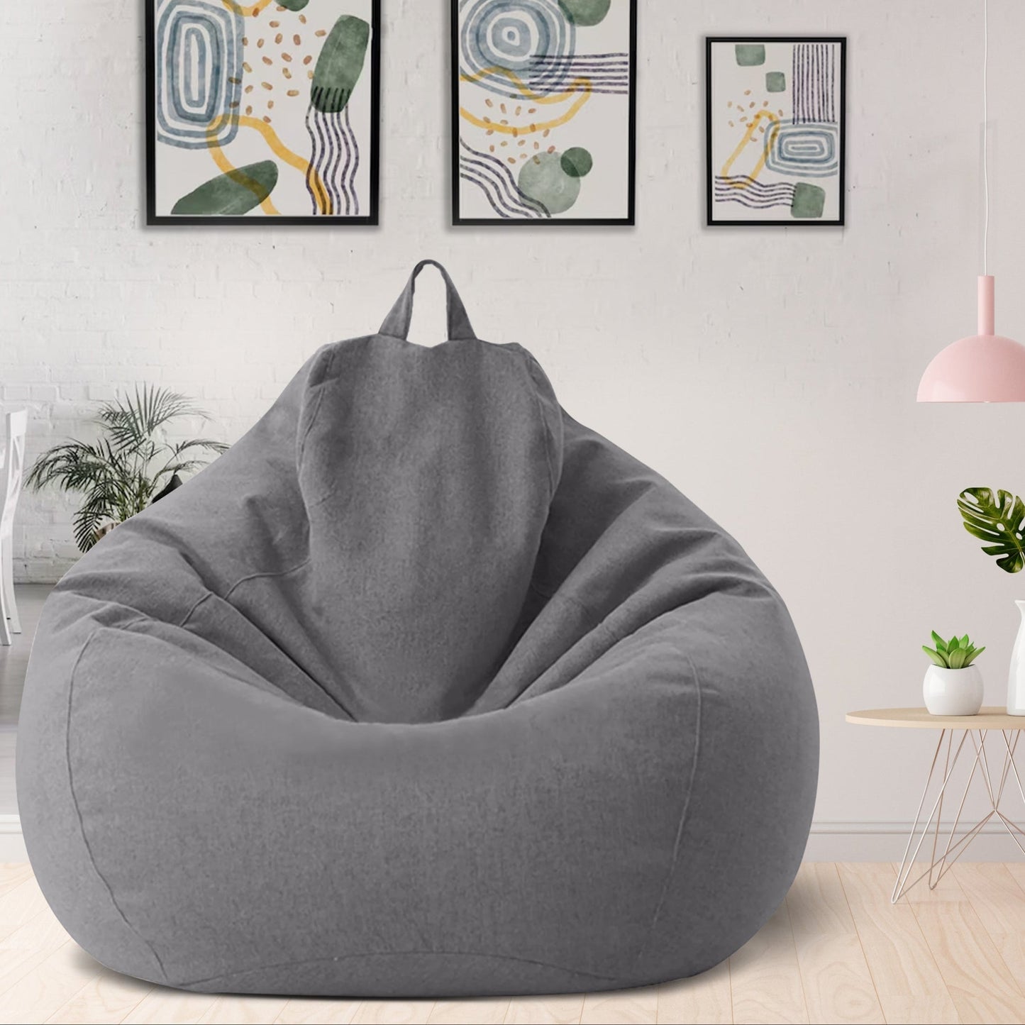 Customizable Bean Bag Cover, Washable Linen Blend