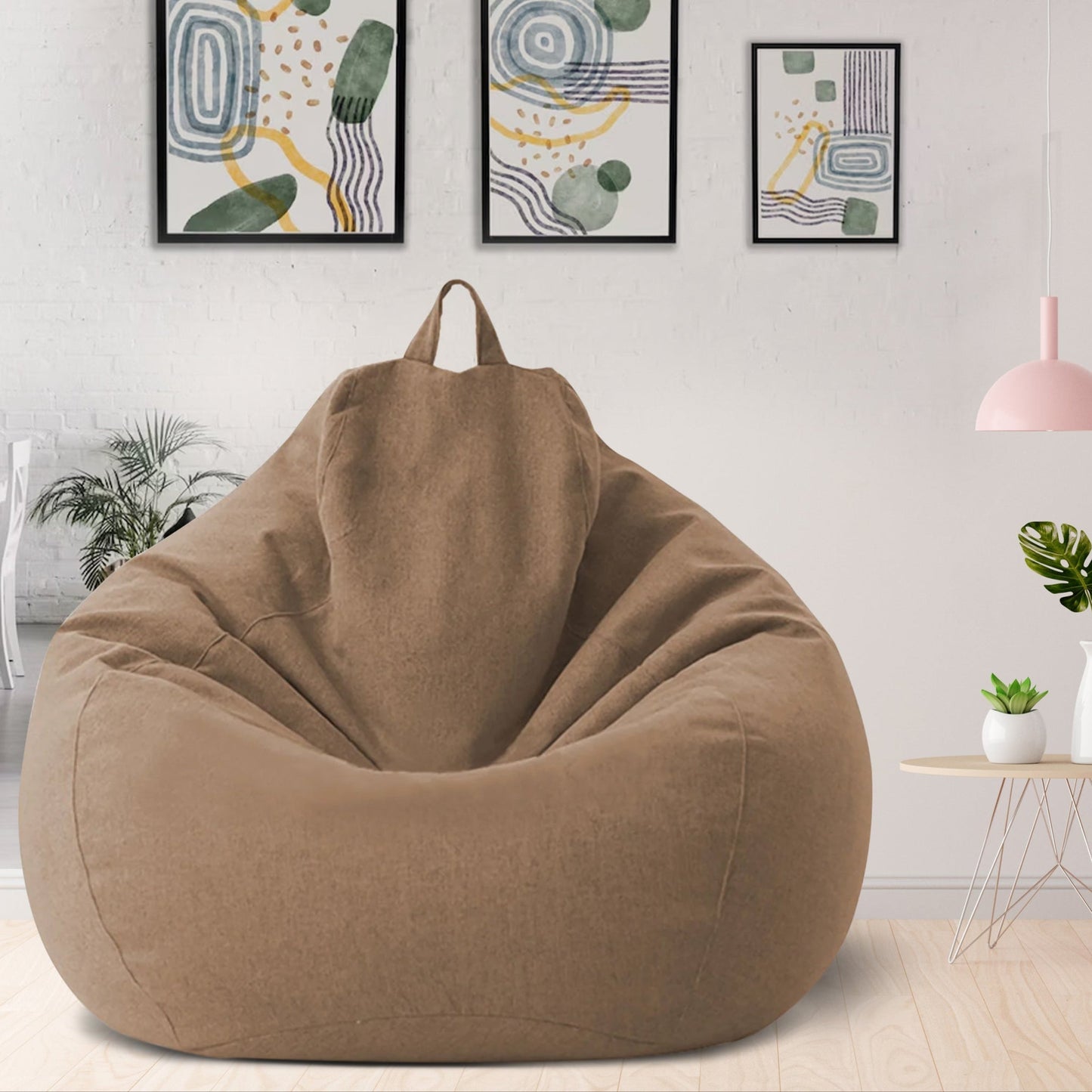 Customizable Bean Bag Cover, Washable Linen Blend