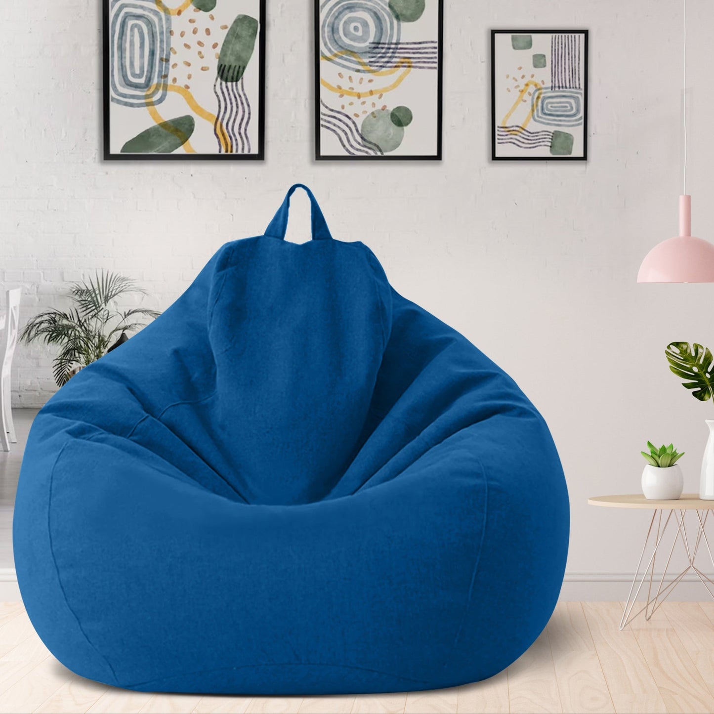 Customizable Bean Bag Cover, Washable Linen Blend