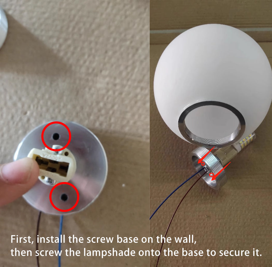 Modern Minimalist Glass Orb 1-Light Wall Sconce