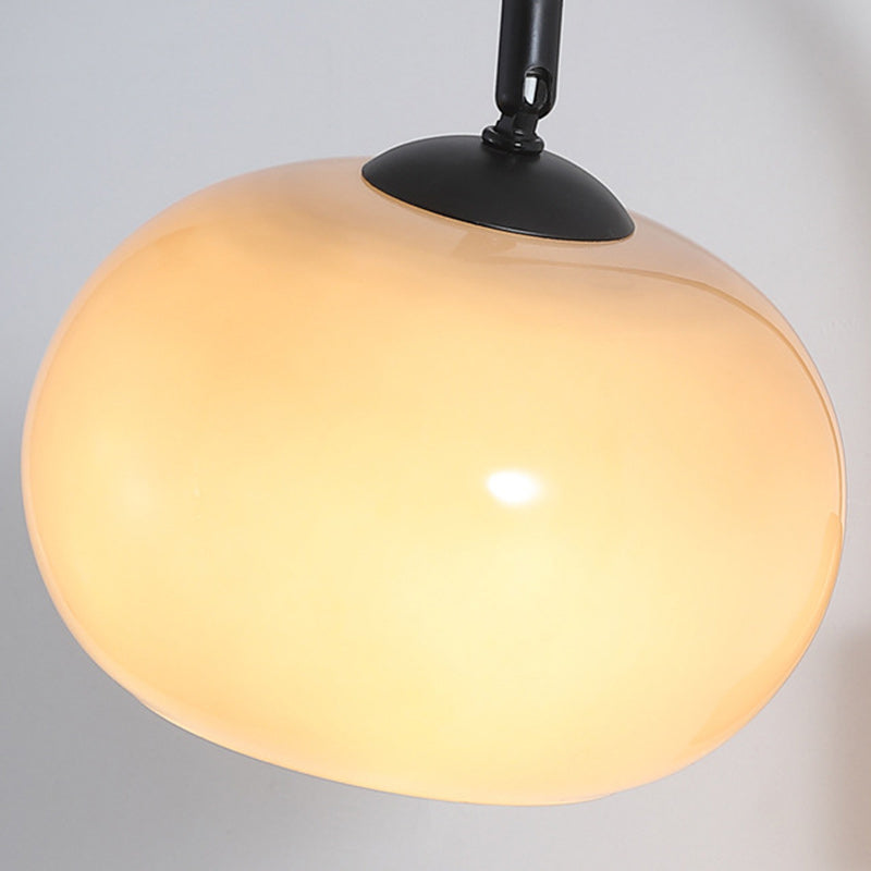 Traditional Wood Round Glass Shade 1-Light Wall Sconce Lamp