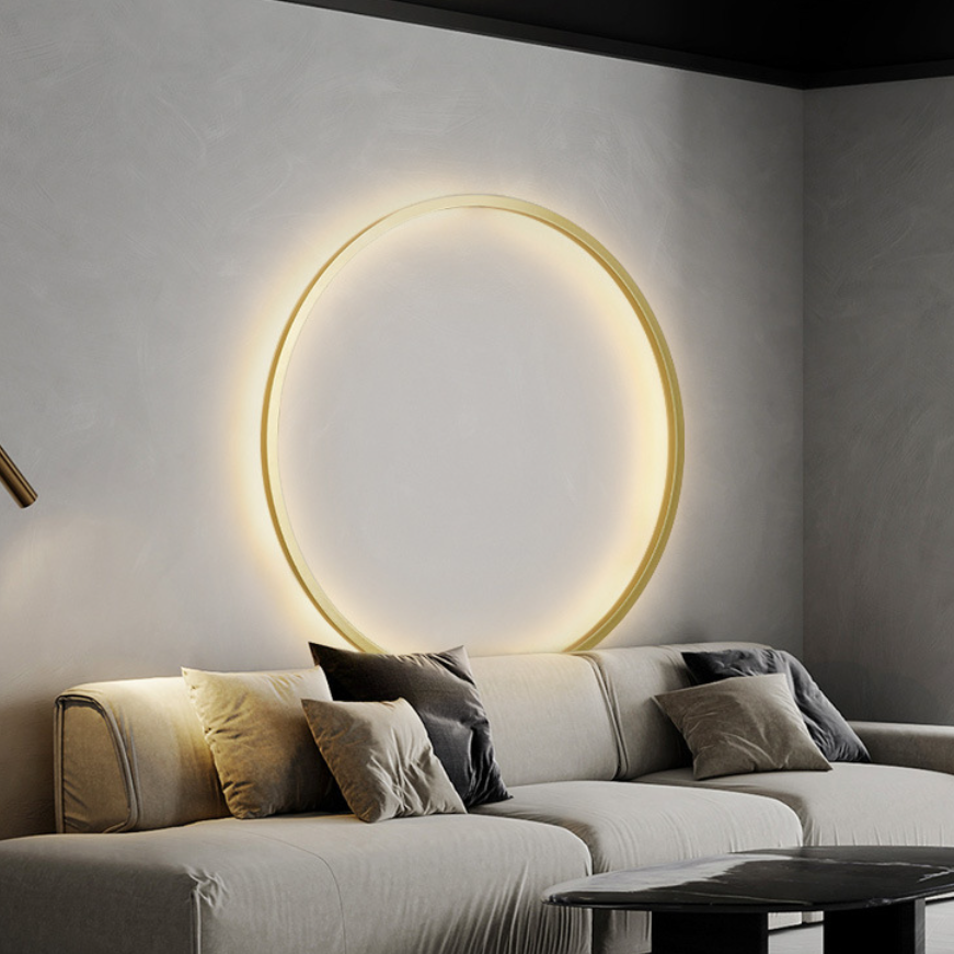 Aluminum Acrylic Circle Ring LED Wall Sconce Lamp