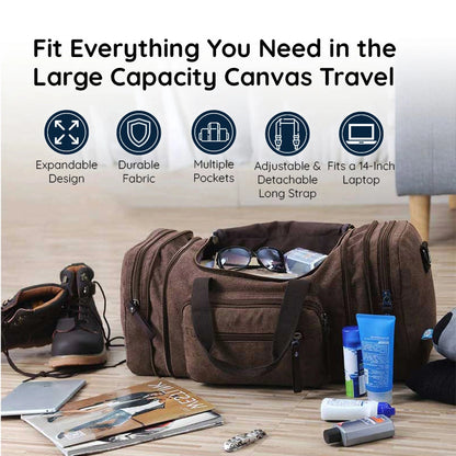 Canvas Duffel Bag with Laptop Compartment