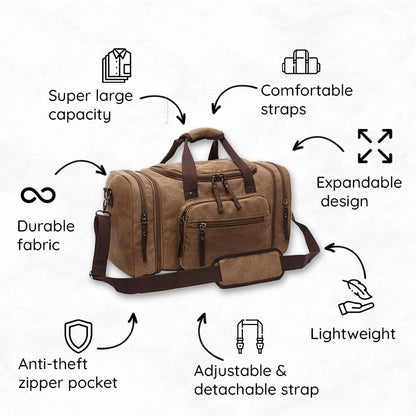Canvas Duffel Bag with Laptop Compartment