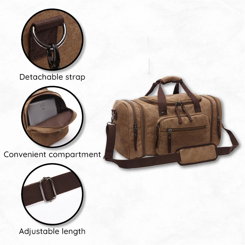 Canvas Duffel Bag with Laptop Compartment