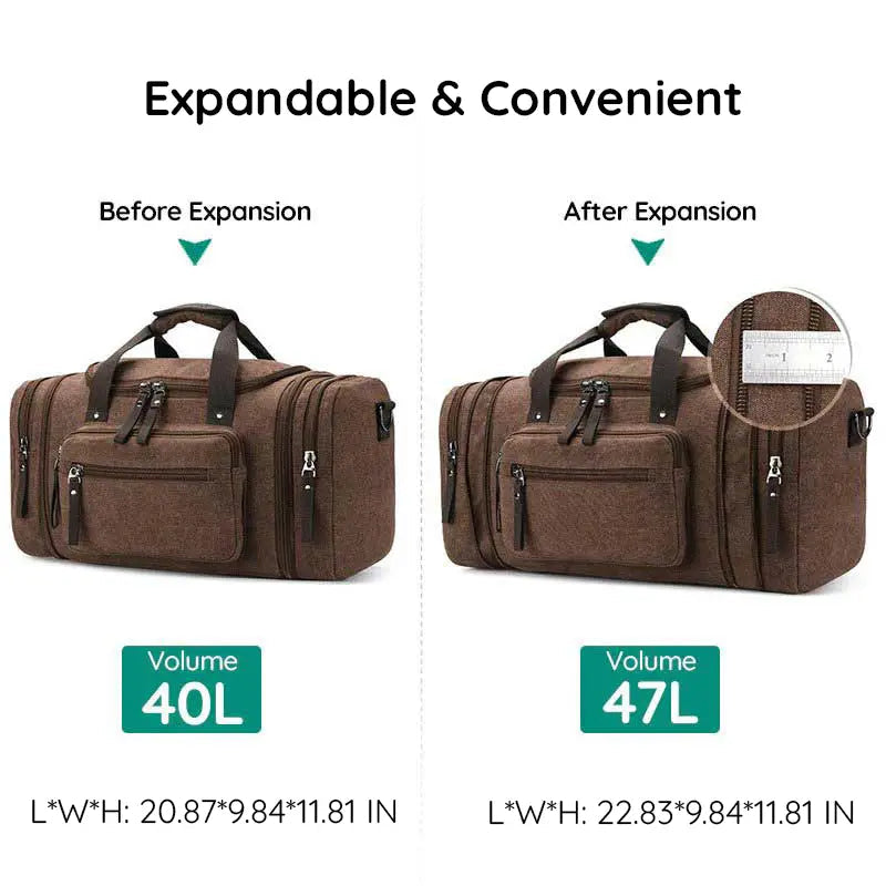 Canvas Duffel Bag with Laptop Compartment