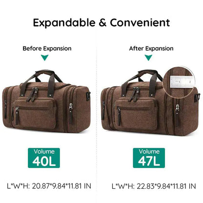 Canvas Duffel Bag with Laptop Compartment