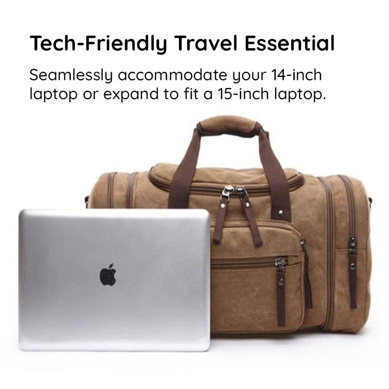 Canvas Duffel Bag with Laptop Compartment