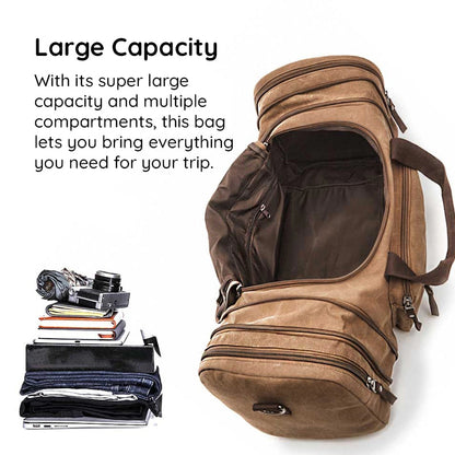 Canvas Duffel Bag with Laptop Compartment