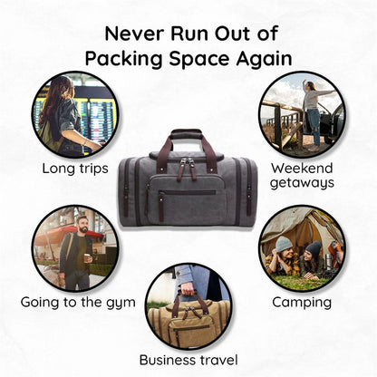 Canvas Duffel Bag with Laptop Compartment