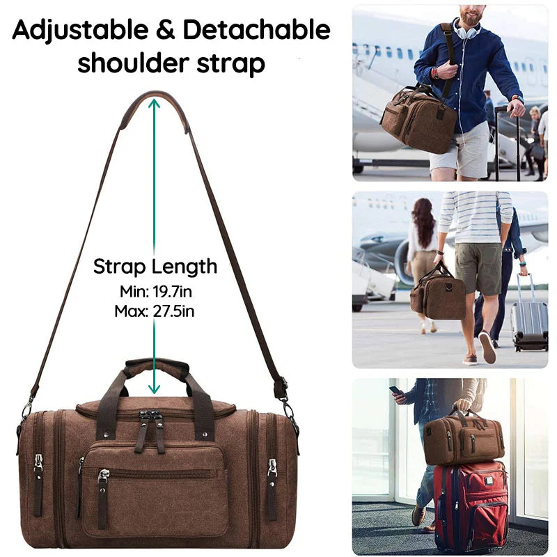 Canvas Duffel Bag with Laptop Compartment