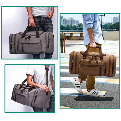 Canvas Duffel Bag with Laptop Compartment