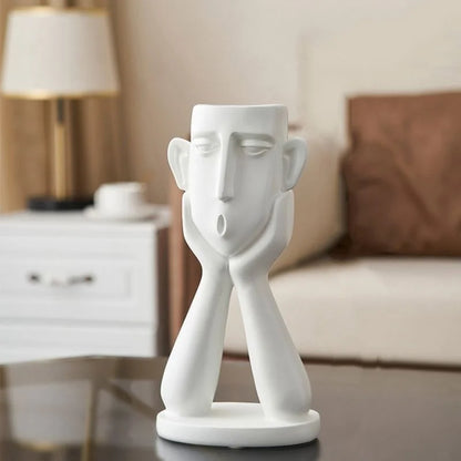 Matte Ceramic Face Vase Set