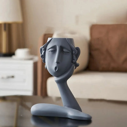 Matte Ceramic Face Vase Set
