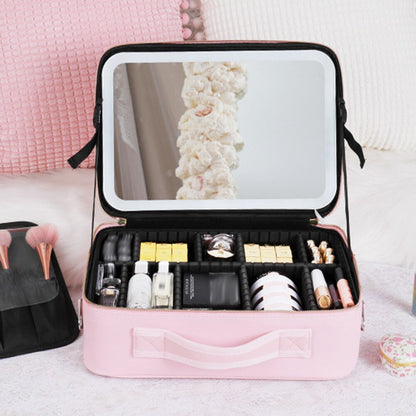 Makeup Organizer Case with LED Mirror