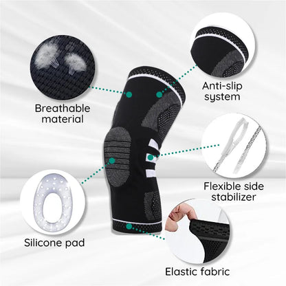 Knee Sleeve with Silicone Pad & Straps