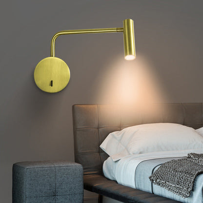 Cylinder LED Wall Light - Adjustable Bedside Reading Light